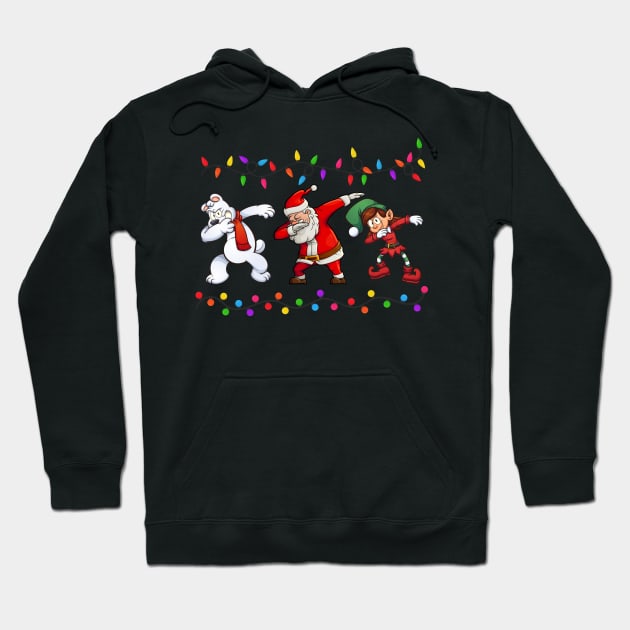 Dabbing Santa Elf Bear Christmas Hoodie by medrik